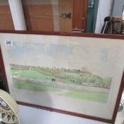 A framed racecourse scene