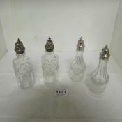 4 Victorian cut glass bottles