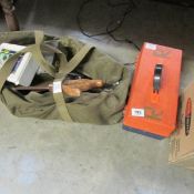 A bag and box of tools