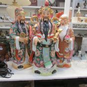 3 large Oriental figures all a/f