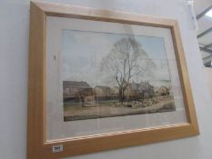 A print of Goathland village scene by Alan Ingham