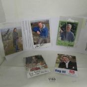 5 signed photo's (Adam Henson, John Craven, Julia Bradbury, Paul Martin and Mary Berry