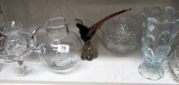 A mixed lot of glass bowls, vases etc