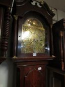 A brass faced Grandfather clock by William Atkinson, Sheffield