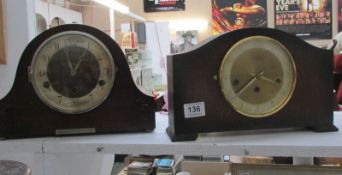 2 mantel clocks.