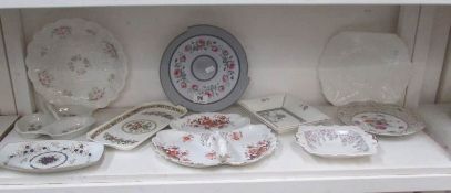 A quantity of plates and dishes including Wedgwood, Shelley etc