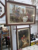 2 oak framed nostalgic prints