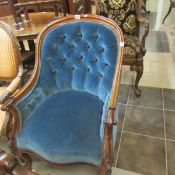 A Victorian buttoned ladies chair