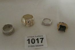 4 silver rings