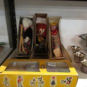 4 boxed Pelham Puppets including clowns