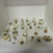 A mixed lot of crested china including 'Tommy and his machine gun' a/f