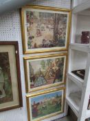 3 gilt framed nostalgic prints