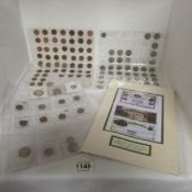 3 sheets of miscellaneous US coins and reprint Fenian Bonds
