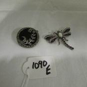 A Victorian brooch and a dragonfly brooch
