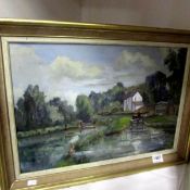 A Grand Union and Staffordshire canal oil on board signed Paul Haigh