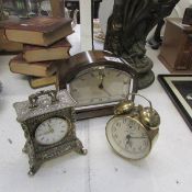 3 clocks - a mantel, carriage and alarm