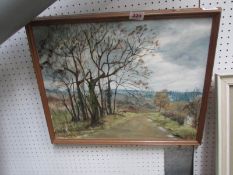 An oil on board country scene