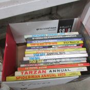 A box of collectable children's annuals including Star Trek