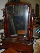 A Victorian mahogany dressing table mirror, a/f