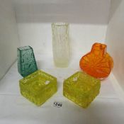 5 pieces of white friars glass