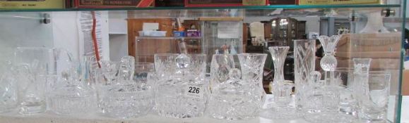 A mixed lot of glassware including candlesticks