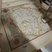 A quantity of old maps including Somerset, Cornwall etc