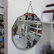 A bevel edged mirror