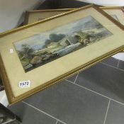 A pair of watercolours of Brecon bridge after Rowbotham