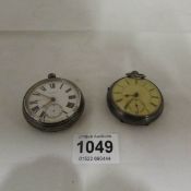 2 silver pocket watches (one a/f)