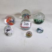 7 paperweights including Caithness Festival