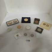 A collection of mixed USA coins including silver