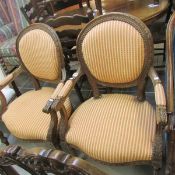 A pair of French salon chairs