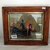 A framed and glazed picture of fishermen