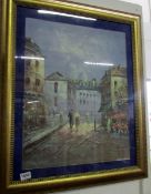 A gilt framed Continental scene signed Gervais