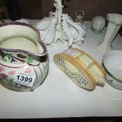 8 pieces of china including crested ware 'bank in the tank' copeland etc