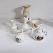 6 items of crested china including Goss