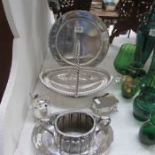 6 items of silver plate including a sugar bowl and handled fruit dish