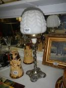 An Art Deco chrome table lamp