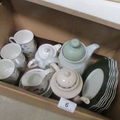 A Royal Doulton tea set (teapot a/f) Wedgwood plates etc