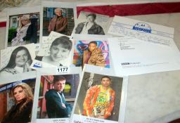 6 signed Eastenders cast photo's and 3 signed Brookside cast photo's