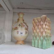 A Sylvac jug and a Crown Devon vase