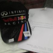 A signed racing cap, Sebastian Vettel and Mark Webber