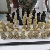 A set of resin chess pieces