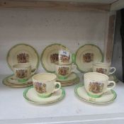 A Clarice Cliff 1953 Coronation 18 piece tea set (1 cup has small chip)