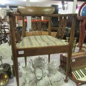 A Victorian inlaid bedroom chair