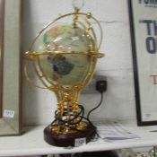A Gemstone globe table lamp
