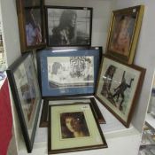 8 framed film stills including Julie Christie, Meryl Streep, Cher, etc