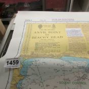 A quantity of Admiralty charts