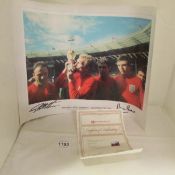 A signed 1966 World Cup print with certificate