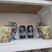 3 pairs of Victorian vases